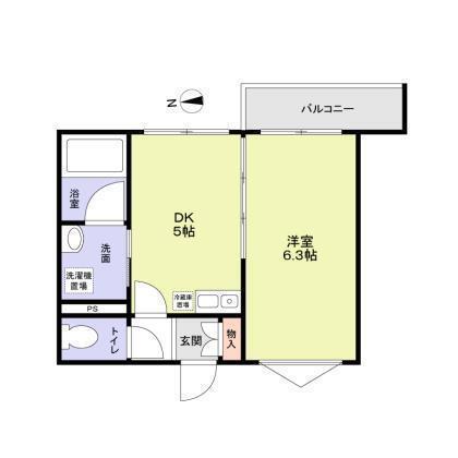 クロレ南流山2(1DK/3階)の間取り写真