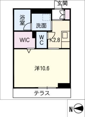 アリビオエスティー(1K/1階)の間取り写真