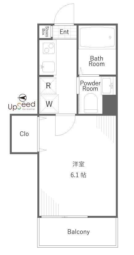 めぐろ花房山(1K/3階)の間取り写真