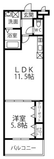 メナメゾン日根野II番館(1LDK/3階)の間取り写真