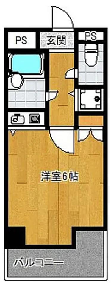 朝日プラザ博多VII(ワンルーム/6階)の間取り写真