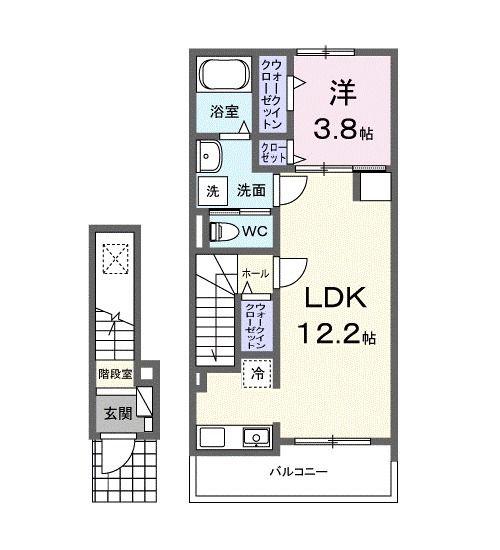 エヴァファースト(1LDK/2階)の間取り写真