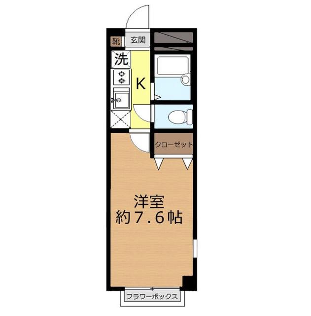 アンプルールフェール上福岡II(1K/2階)の間取り写真