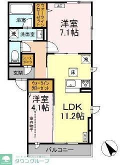 MAHALOAINA(2LDK/3階)の間取り写真