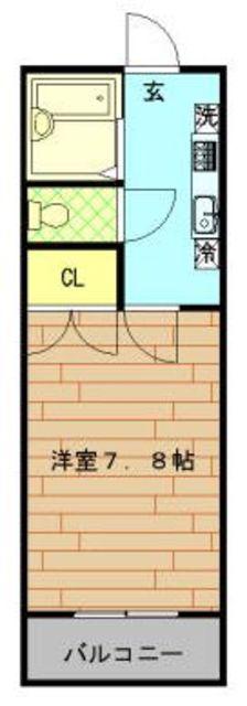 チェリーコートII(1K/2階)の間取り写真
