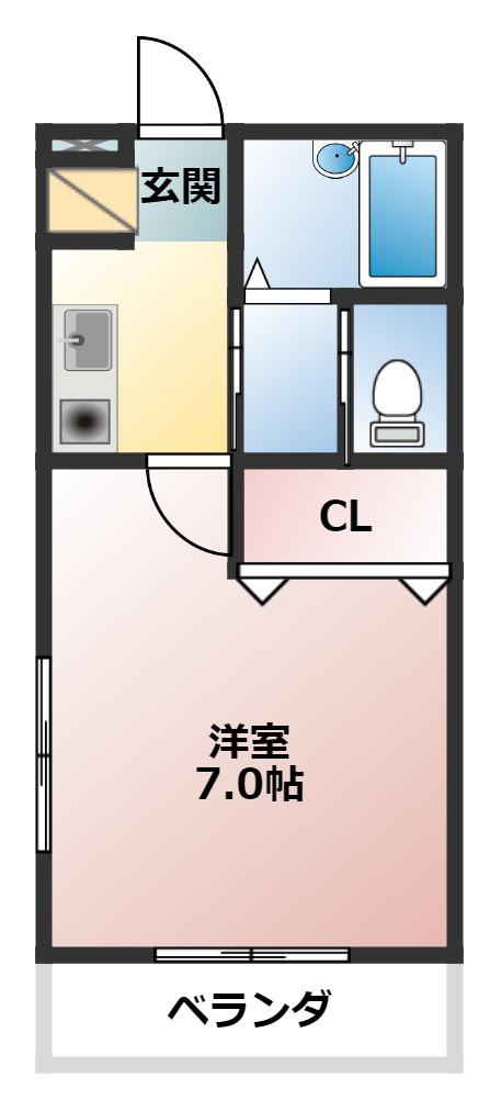 IST-I(1K/2階)の間取り写真