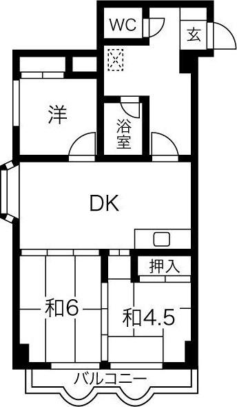 セントラルコーポ22(3DK/4階)の間取り写真