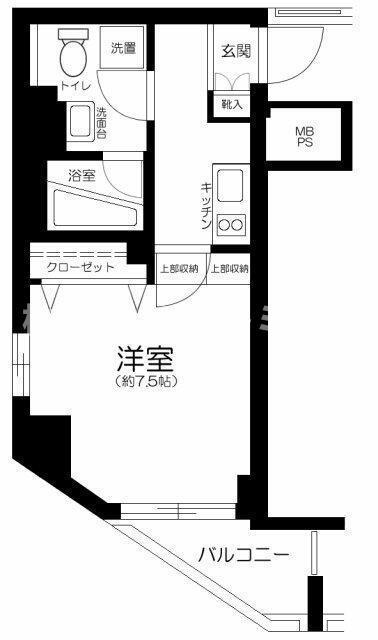 ヴォーガコルテ早稲田(1K/4階)の間取り写真