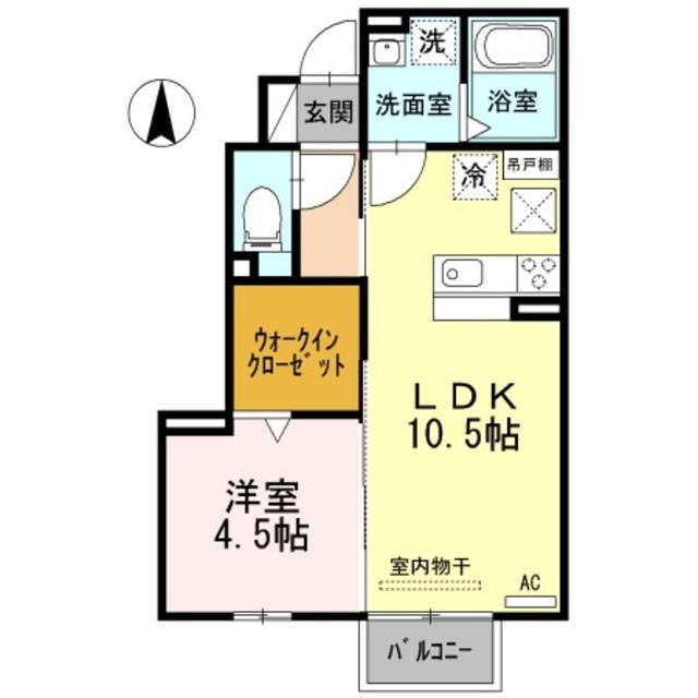 ボナール新館(1LDK/1階)の間取り写真