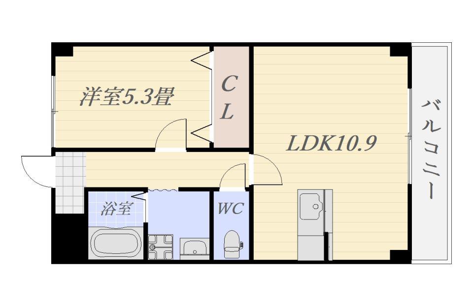 ラヴァーズ武岡II(1LDK/4階)の間取り写真