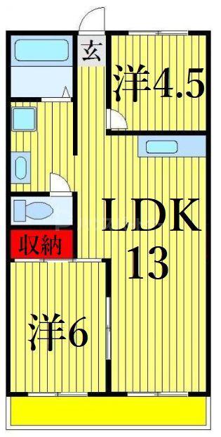 メゾン細田(2LDK/2階)の間取り写真