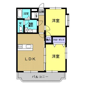 パストラールI(2LDK/3階)の間取り写真