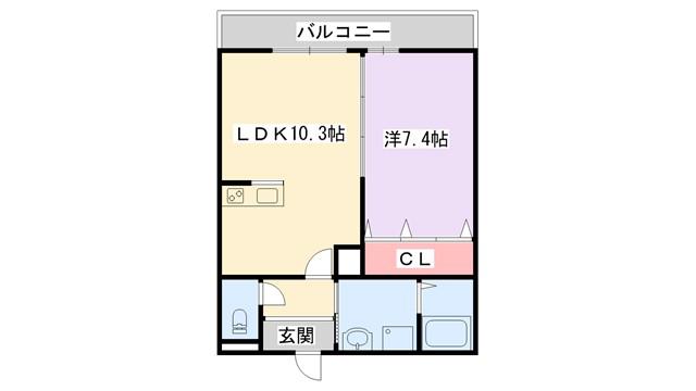 フォレスト3(1LDK/3階)の間取り写真