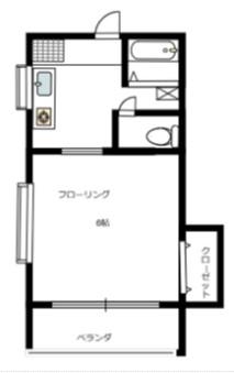 ミドリハイツ(1K/1階)の間取り写真