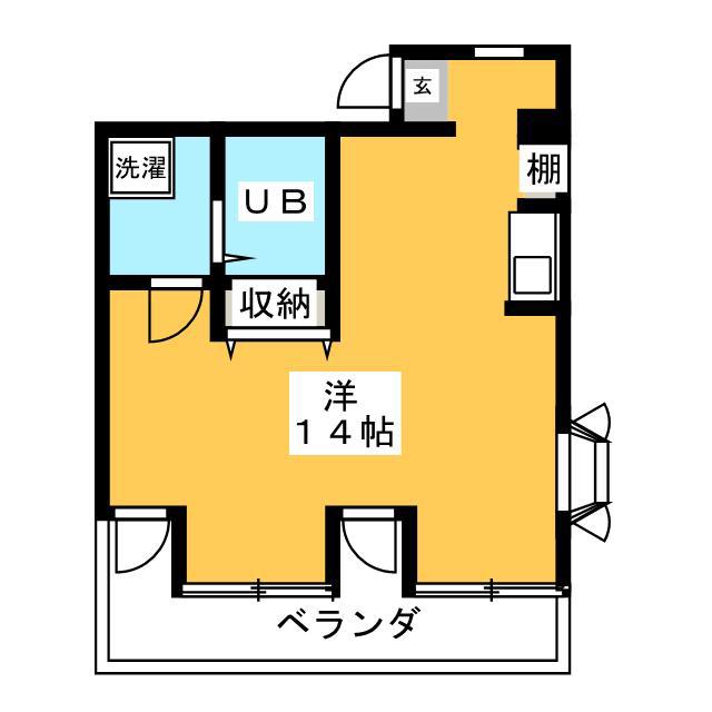 サニーハイツ(ワンルーム/3階)の間取り写真