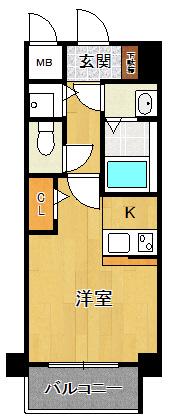 アーバングリーン甲子園(1K/2階)の間取り写真