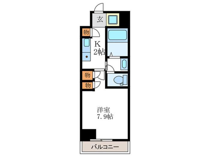 サンシティ御所西(1K/5階)の間取り写真