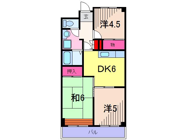 泉コープ(3DK/5階)の間取り写真