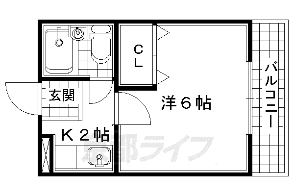 ベルメゾン2番館(1K/3階)の間取り写真