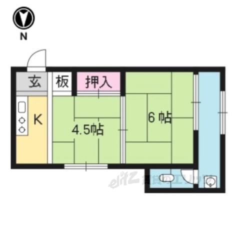 広田荘(2K/2階)の間取り写真