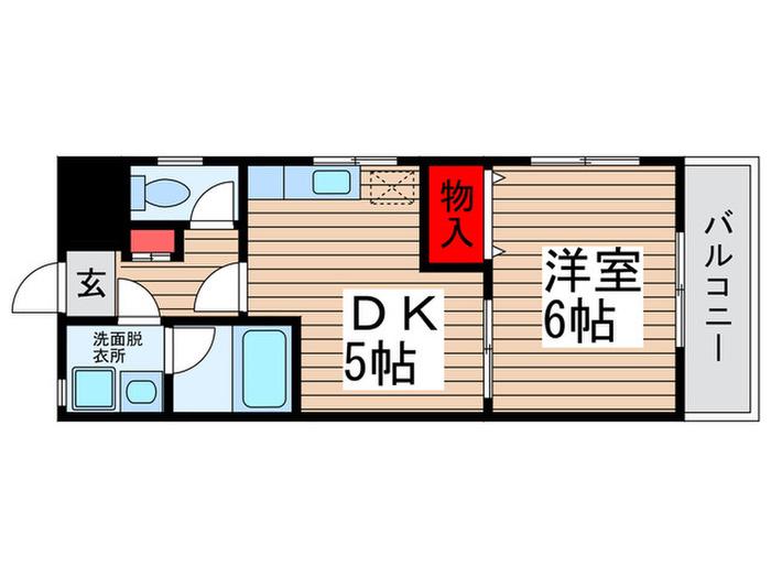 新松戸レジデンス(1DK/1階)の間取り写真