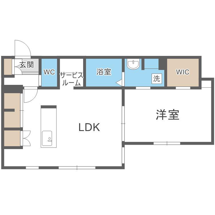 RーFINO札幌桑園(1LDK/3階)の間取り写真