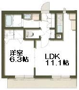 グランデール壱番館(1LDK/1階)の間取り写真