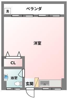 ハイツサフラン(ワンルーム/1階)の間取り写真