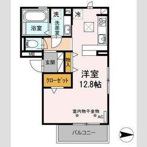 D-ROOM錦(ワンルーム/1階)の間取り写真
