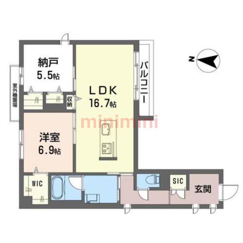 シャーメゾン京口(1SLDK/2階)の間取り写真