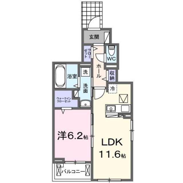シャンティ長沢(1LDK/1階)の間取り写真