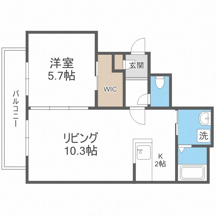 インフィニティ28(1LDK/3階)の間取り写真