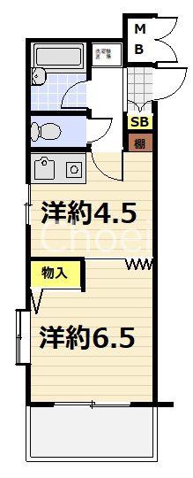 ダイアパレス京都祇園(1DK/3階)の間取り写真