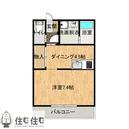 メタモルフォーゼ(1DK/1階)の間取り写真