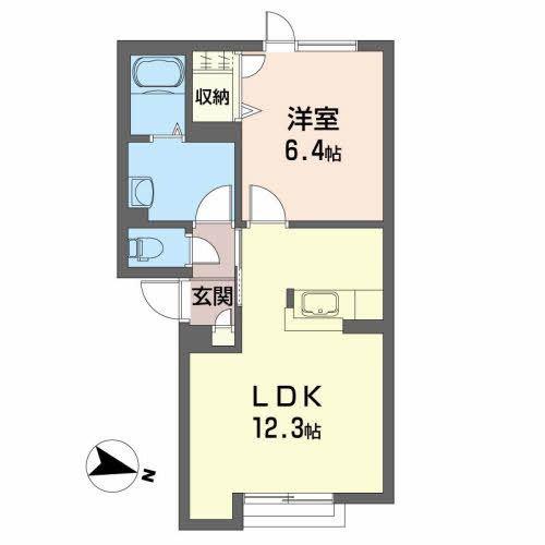 シャーメゾンメイA(1LDK/2階)の間取り写真