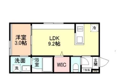 富山市向新庄町4丁目アパートA棟(1LDK/1階)の間取り写真