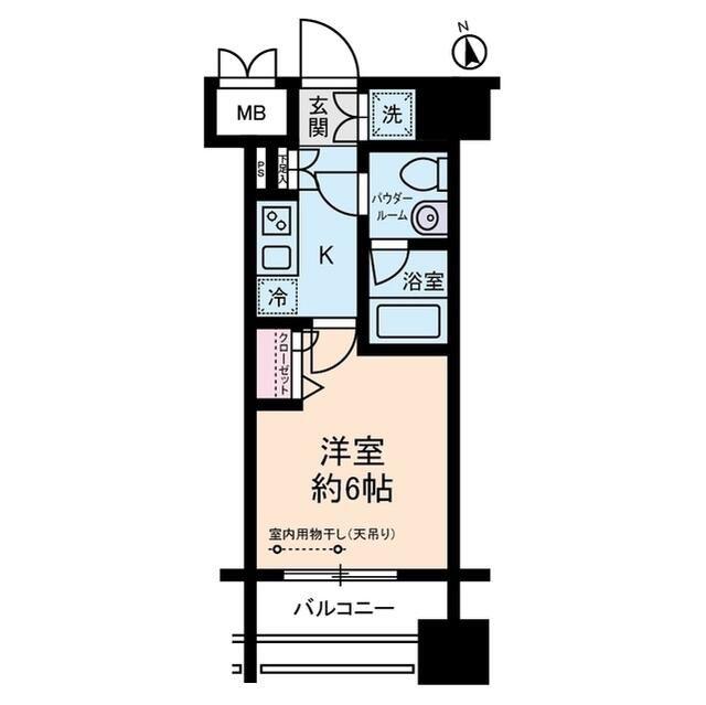 RISING PLACE 川崎(1K/6階)の間取り写真