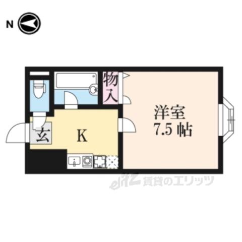 シティハイツ(1K/4階)の間取り写真