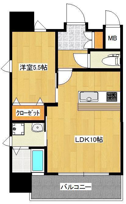 アクシオ小倉(1LDK/10階)の間取り写真