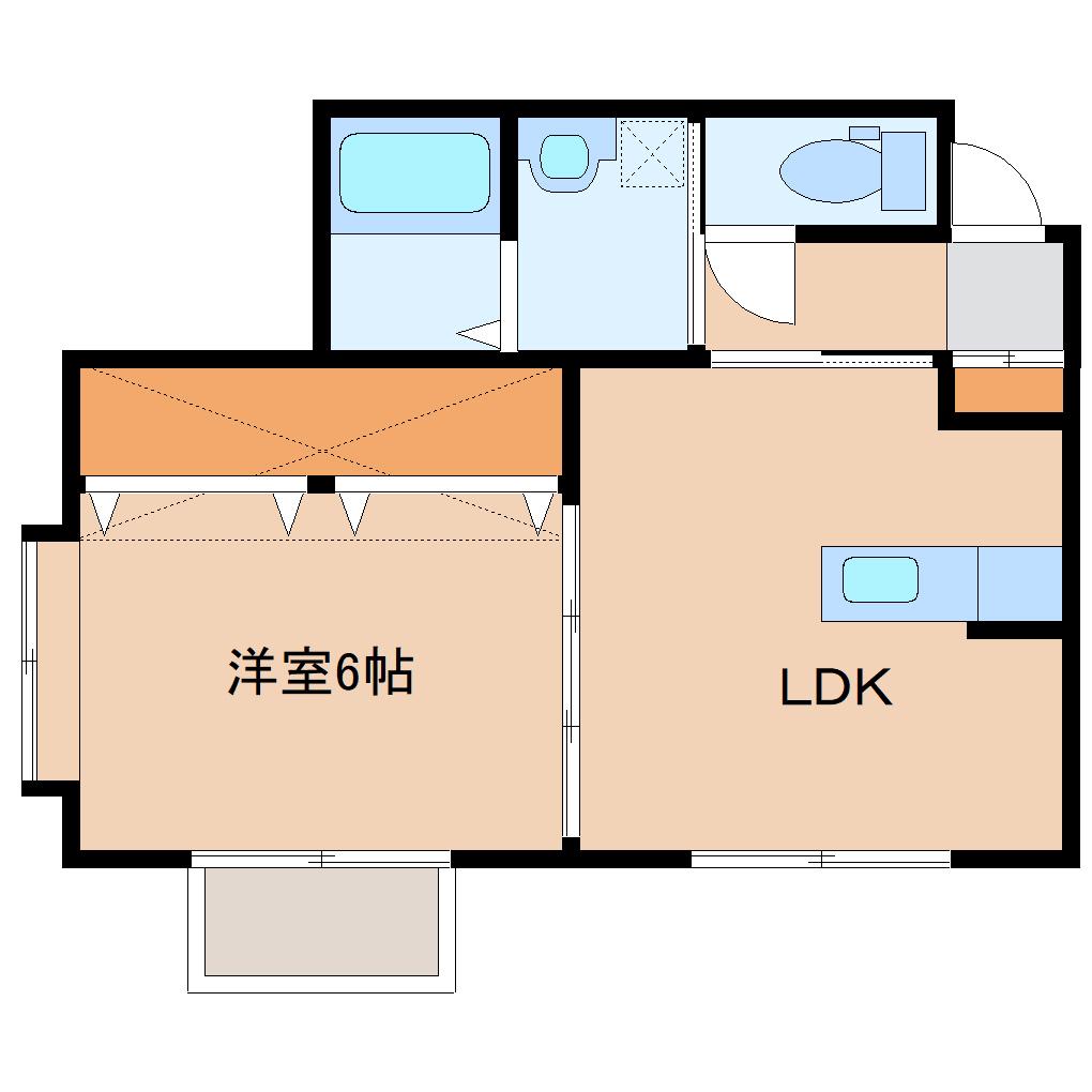 グランデ(1LDK/1階)の間取り写真