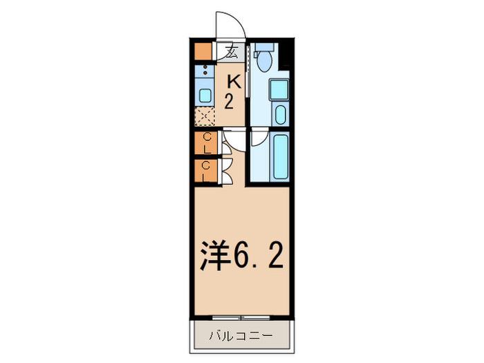 アジールコート品川中延(1K/2階)の間取り写真