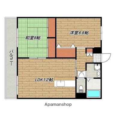 リバーサイド東玉(2LDK/3階)の間取り写真