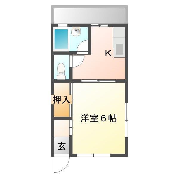 リバティ旭(1K/2階)の間取り写真