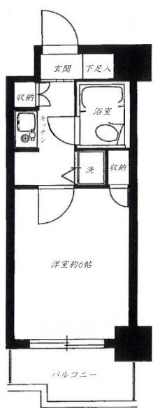 ライオンズマンション東墨田(1K/4階)の間取り写真