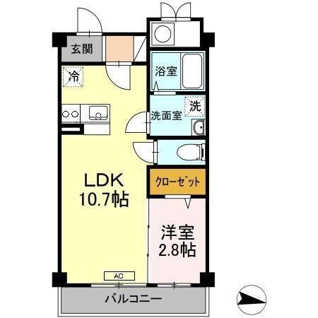 カーサヴィオラ(1LDK/3階)の間取り写真