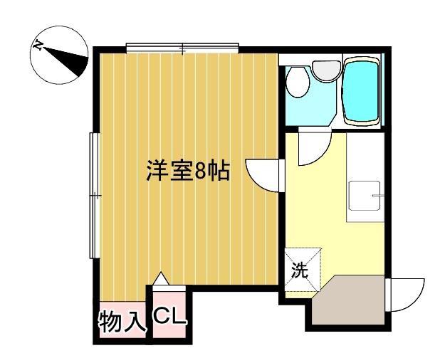 シェ・ガロンヌ近江A(1K/1階)の間取り写真