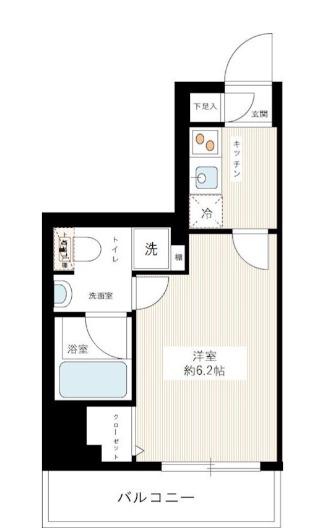 レアライズ綾瀬(1K/2階)の間取り写真