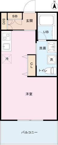 コーポ矢沢(ワンルーム/3階)の間取り写真