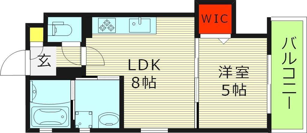 クリエオーレ茨田大宮Ⅳ(1LDK/3階)の間取り写真