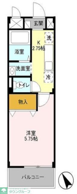 アーバングレース(1K/1階)の間取り写真